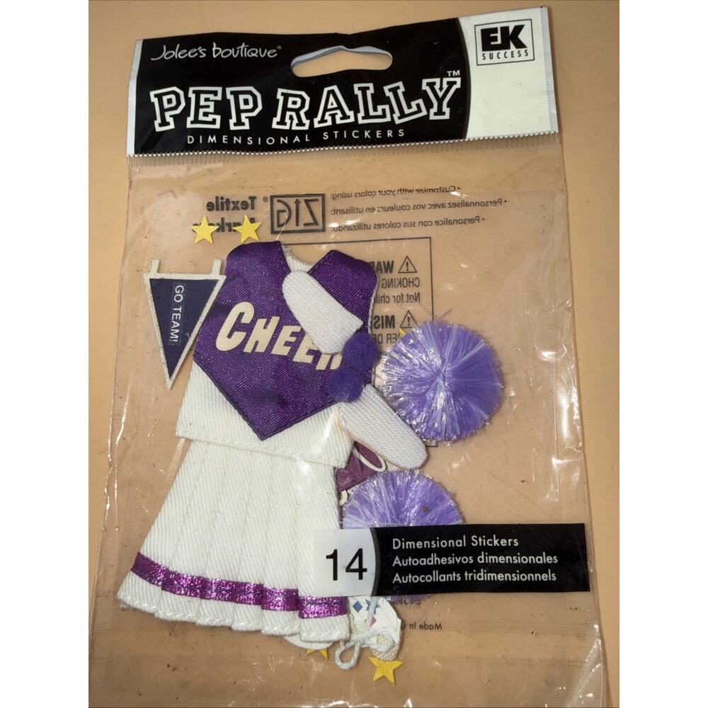JOLEE'S BOUTIQUE SCRAPBOOK STICKERS Purple CHEER OUTFIT Free Shipping! *